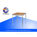 Moisture Proof Uv-resistant Aluminum Wooden Table With Curved Edge Oem Odm